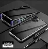 Coque magnétique anti-espion avec double verre trempé et cadre métallique pour iPhone 17 Pro 16 15 – Protection d'écran et confidentialité