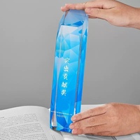 Trophée en cristal K9 personnalisé gravé, imprimé UV, coloré, minimaliste, écologique et de haute qualité pour les récompenses d'entreprise