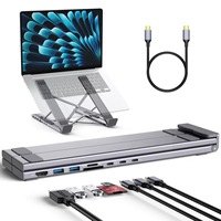 iDock USB-C Laptop-Dockingstation 8-in-1 USB-C-Hub mit 4K HDMI, 2 USB 3.0, PD 100W, universeller Computerhalter, Dockingstation