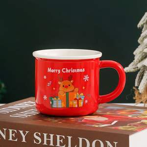 Tasses à café en céramique de Noël à prix abordable, mugs souvenirs créatifs avec couvercles et cuillères, tasses à café pour la maison - Product Image 4