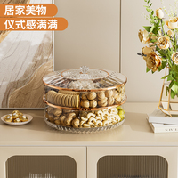 Boîte à Snacks Rotative à 2 Niveaux, Organisateur Tournant Lazy Susan pour Armoire, Réfrigérateur, Cuisine, Garde-Manger et Rangement Alimentaire