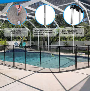 Clôture de sécurité de <span class=keywords><strong>piscine</strong></span> pliante en aluminium Portable barrière d'enfant en maille amovible noire pour accessoires d'outils de nettoyage de <span class=keywords><strong>piscine</strong></span> de piscines - Product Image 2