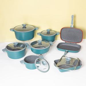 ชุดเครื่องครัวอะลูมิเนียมหล่อแบบคลาสสิกไม่ติดกระทะสองด้านกระทะก้นแบนสำหรับทอดย่างปลาหม้อตุ๋น - Product Image 2