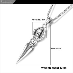 Collar de Cadena Vajra de Loto de Alta Calidad, Moderno, de Acero Inoxidable, para <span class=keywords><strong>Hombre</strong></span> y Mujer, Accesorio para Suéter - Product Image 6
