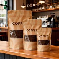 Sacs à café en papier kraft PET biodégradable imprimés en héliogravure personnalisés de 250g (12oz) avec fermeture éclair, résistants à l'humidité et aux odeurs, format Doypack – Vente en gros