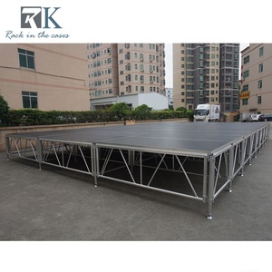 Quick Install Aluminum Complete <b>Set</b> Stage with Stairs & Railings Modular Platform Stage - Product Image 4