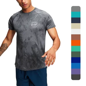 Wholesale Summer US Size Custom Blank Ultra Soft Polyester Spandex Quick Dry Short Sleeves Plain T Shirt Men's Sport T-shirts