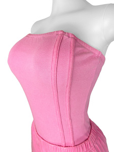 803 Nouvelle combinaison sans bretelles ajustée avec jambes amples et liens, ensemble deux pièces - Product Image 4