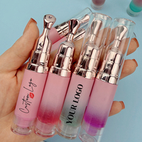 Huile à lèvres repulpante changeante de couleur avec applicateur métallique, brillance transparente, hydratante et repulpante, marque privée