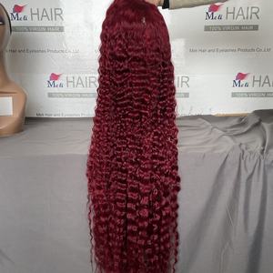 Peluca transparente con encaje frontal en color rubio miel burdeos y jengibre, al por mayor, cabello virgen brasileño de grado 10A, rizado profundo estilo español. - Product Image 3