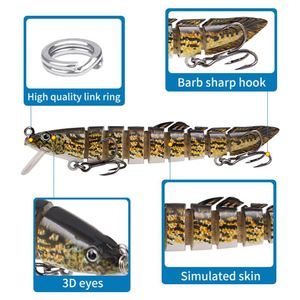 Señuelo de Pesca Multiarticulado de 10.5g y 10.1cm, 7 y 9 Segmentos, Tipo Swimbait, Wobbler, Crankbait para Zander, Lubina y Peces de Agua Dulce - Product Image 4