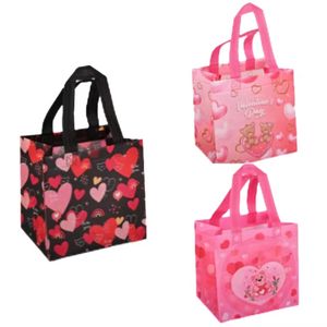 Chengrui Día de San Valentín Bolsos de tela no tejida Rosa Logotipo en forma de corazón Embalaje de regalo Bolsas para llevar - Product Image 2