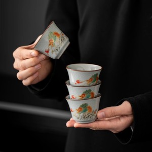 ถ้วยชา กงฟู เคลือบลายแตกแบบเตาเผา Ru, ถ้วยชาเซรามิกจีนโบราณ, ถ้วยชาเซน - Product Image 5