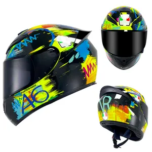 Otorcycle-casco de seguridad de fibra de carbono para hombre y mujer, protector de cabeza universal para todas las estaciones, 3C