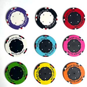 Jetons de poker professionnels en composite d'argile de 14g, durables, écologiques et non toxiques - Série 'Poker Club' avec incrustation bicolore - Product Image 2