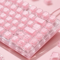Personnalisable 115 touches rose cristal PBT Anti jaunissement profil MDA/OEM clavier mécanique givré translucide jeu/bureau