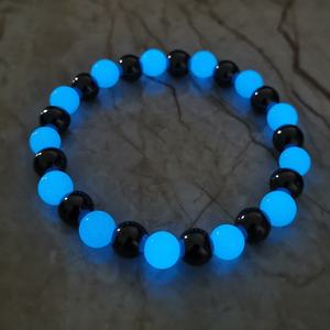 Braccialetto di gioielli con perline luminose blu in ematite, europa e America, magnetherapy 8mm, braccialetti con ciondoli magnetici - Product Image 1