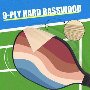 Juego <span class=keywords><strong>de</strong></span> Palas <span class=keywords><strong>de</strong></span> Pickleball <span class=keywords><strong>de</strong></span> Madera <span class=keywords><strong>de</strong></span> Álamo <span class=keywords><strong>de</strong></span> 9 Capas, Rectangulares con Esquinas Redondeadas y Rayas Onduladas - Uso en Exteriores, Suministro Directo para el Extranjero - Product Image 3