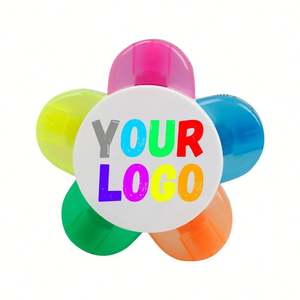 Marcadores Fluorescentes de Colores Surtidos Personalizados, con Forma de Estrella y Pétalos Fluorescentes, 5 en 1, para la Escuela y la Oficina - Product Image 1