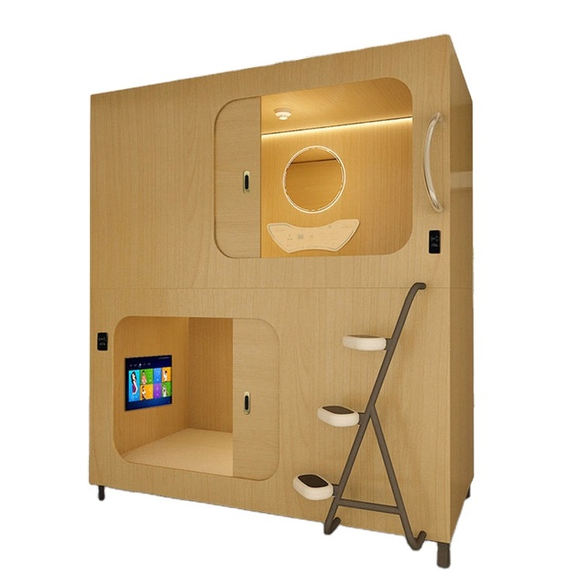 Xijiayi Modern Solid Wood Capsule Hotel Bunk Beds with Adjustable Headrest-School & Apartment Use