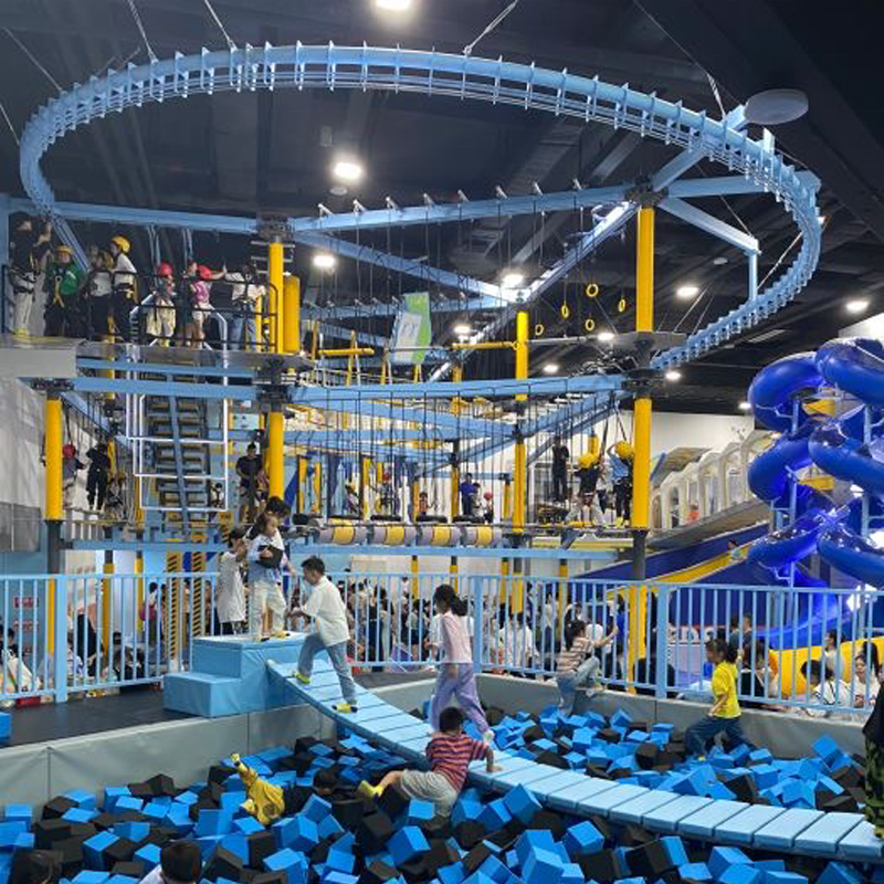 X.BOX. Adventure park Manufacturer Customized Indoor Playground Equipment with Ropes Course  Trampoline Park  Climbing Facility