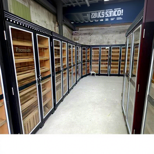 Cave à cigares en cèdre espagnol personnalisée Walk In Led Smoke Shop Présentoir à tabac Vitrine à cigares Vitrine murale pour <span class=keywords><strong>magasin</strong></span> - Product Image 1