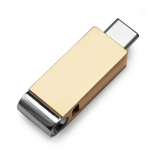 Venda quente ouro champanhe metal OTG Pendrive Usb Flash Drive 64Gb com USB 3.0 tipo de interface