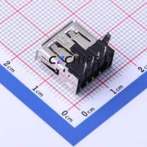 903-132A1021D10100 USB Connector Bent Lead Through Hole Connector Type-A USB 2.0 Female Right Angle Insert - Product Image 2