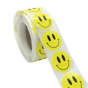 Smiley Face Sticker Verpakking Etiketten Papier Zelfklevende Sticker Hot Koop Hoge Kwaliteit Kleurrijke Versierde Schattige Stickers Voor Auto 'S