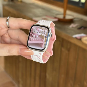 <span class=keywords><strong>Correa</strong></span> de Silicona con Patrón de Gatito en Relieve, Linda y Moderna, para Relojes <span class=keywords><strong>Apple</strong></span> Series 11, 10, 9, SE, <span class=keywords><strong>Ultra</strong></span> 2, Accesorios - Product Image 1