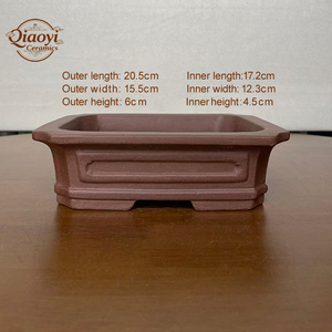 <span class=keywords><strong>Pot</strong></span> à bonsaï <span class=keywords><strong>en</strong></span> argile violette non émaillée, grand rectangle, <span class=keywords><strong>pot</strong></span> à fleurs de jardin, texture fine, sculpté à la main, Qiaoyi 1-2L, classique, décoratif pour l'extérieur - Product Image 4