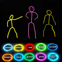 Nouveauté EL fil bricolage LED vêtements de danse accessoires de vêtements lumineux pour scène Performance Costume Flexible nouvel an fête fournitures