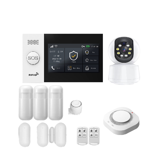 Tuya Smart Wireless Touch GSM WIFI Home Security Alarms System Kit With Pir Motion Sensor Door Sensor Rfid Card