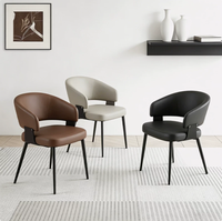 Chaises de salle à manger de luxe modernes, tabourets de comptoir pour la maison, l'hôtel et les jeux de cartes, avec dossier réglable et structure métallique