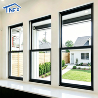 Fenêtres et Portes en Aluminium NF Foshan Étanche, Style Américain et Français, Blanc et Noir, Fenêtres Simples et Doubles à Battants pour Maisons
