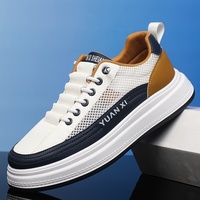 Sepatu Sneakers Olahraga Ringan Musim Panas Pria, Bahan Mesh Bernapas, Model Tali, Tersedia Dropshipping, Ukuran Besar, Serbaguna