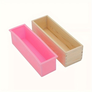 <b>Silicone</b> Rectangular Mold, Used for Soap Making and DIY Craft Supplies, with Wooden Box Bread Mold <b>Tool</b> - Product Image 2
