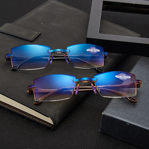 <span class=keywords><strong>Gafas</strong></span> de lectura bifocales claras y delgadas, antiluz azul, nuevo diseño de corte de borde sin montura a la moda para uso a distancia, venta al por mayor - Product Image 2
