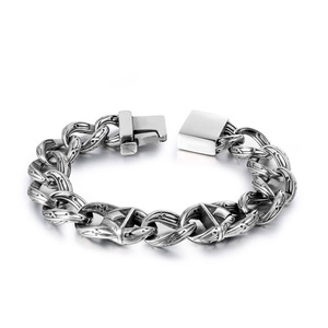 Trendy Men's <b>Titanium</b> Steel <b>Chain</b> Bracelet 22.5Cm Hip Hop Rock Style Fashion Jewelry CE146 - Product Image 1