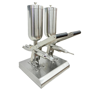 Stainless Steel Manual Double Nozzles Cream Milk Filling <b>Machine</b> Desktop Puff Jam Donut Core Injector for Churros <b>Making</b> Easy - Product Image 1