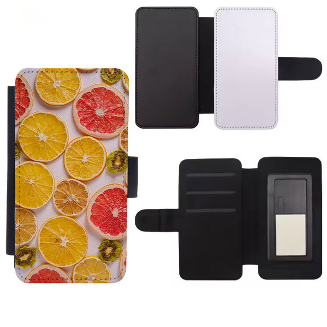 2d Sublimation Flip Wallet Leather Card Slots Phone Case for Iphone 14 Pro Max 14 Plus Blank Printed Cover Heat Press