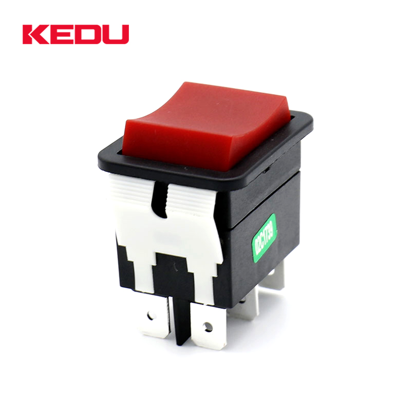 KEDU HY12-9-3 Red DPDT Rocker Switch with CE, UL, TUV
