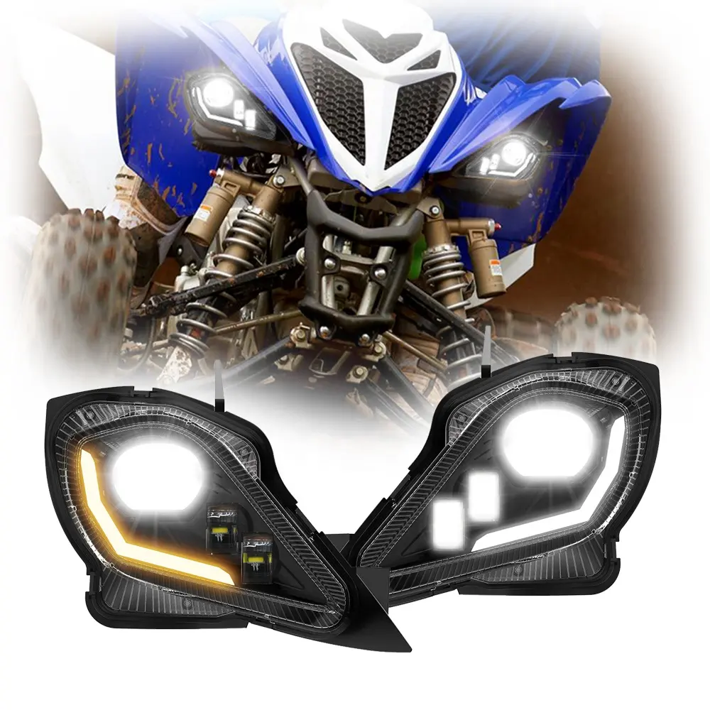 Faróis de LED para 06-22 Quad Bike Yamaha Raptor 700 Acessórios ATV/UTV Peças Acessórios para Yamaha YFZ 450 450R Wolverine 350