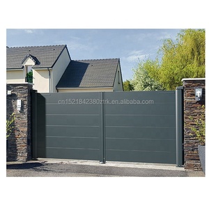 Portail double moderne en aluminium à lattes horizontales, coupe-vent, pour <span class=keywords><strong>allée</strong></span> extérieure - Product Image 6