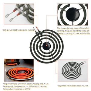 Kit de brûleurs électriques en acier inoxydable MP15YA MP21YA 6/8 pouces (lot de 4) pour réparation de fours et cuisinières - Product Image 3