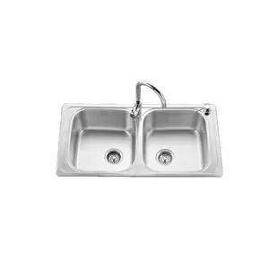 China factory tap kitchen sink suppliers sinks 201/ 304 stainless steel double bowl for sale