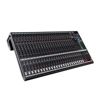Console de mixage Audio professionnelle 24 canaux stéréo Dj mixage Pa système de son deux mélangeurs de tresse avec USB et effets