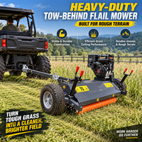 Tondeuse à fléaux tractable JV 120 JV 150 adaptée aux pièces détachées Loncin ATV, les roues latérales et arrière sont réglables