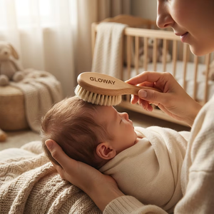Ensemble <span class=keywords><strong>de</strong></span> 3 brosses à cheveux pour bébé en poils <span class=keywords><strong>de</strong></span> chèvre naturels doux, <span class=keywords><strong>peigne</strong></span> en bois pour nouveau-né, nourrisson, tout-petit, soin du cuir chevelu - Product Image 4