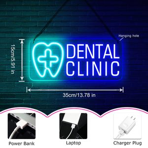 Insegna al Neon LED Dimmerabile USB per Clinica Dentistica Neonawall, Decorazione Murale per Sala d'Attesa di Studi Ortodontici, Segnaletica per Attività di Igiene - Product Image 2